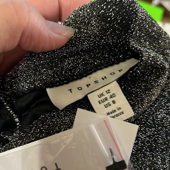 Top Shop Womens Long Sleeve shimmer‎ open back dress Size 8 - Picture 9 of 9